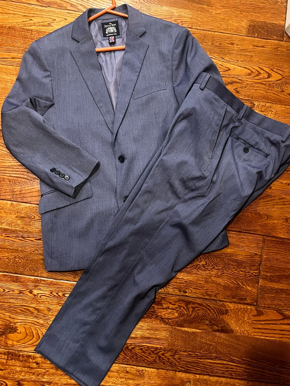 Savile Row Tailored Slate Blue Two-Piece Suit Custom Sizing Two Button - Picture 2 of 16